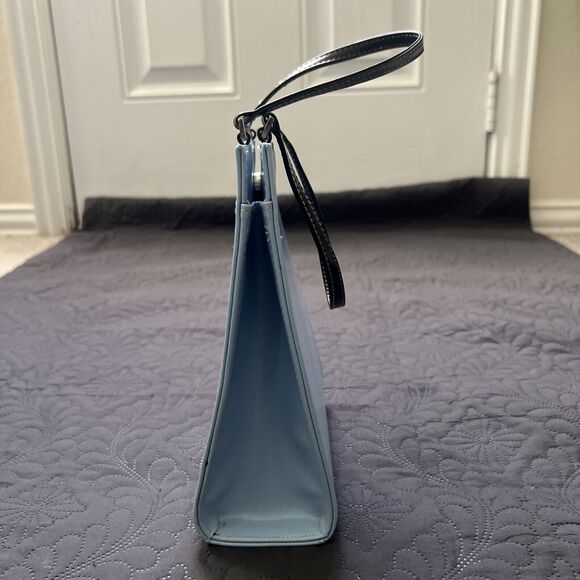 Baby Blue Initial L Personalized Faux Leather Tote Bag Fashion Handbag Gift Chic - Picture 8 of 8